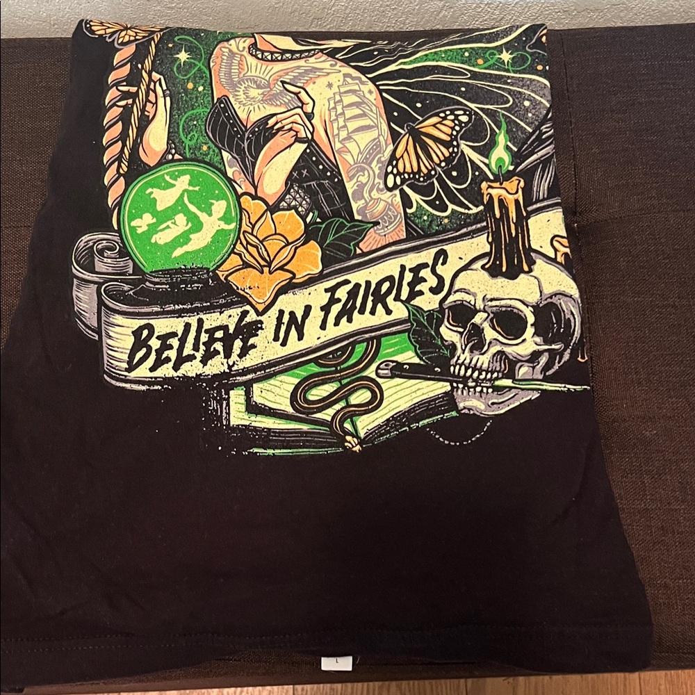 #1474**Black Tinker Bell Graphic T-Shirt - Picture 5 of 6
